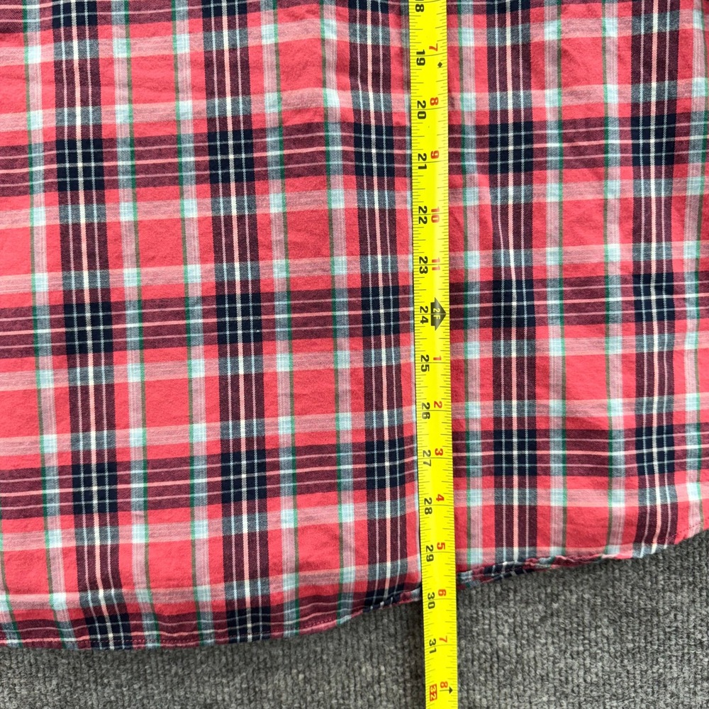 UNTUCKit Mens X Large Plaid Long Sleeve Button Down Shirt Red Blue Cotton - Picture 7 of 8